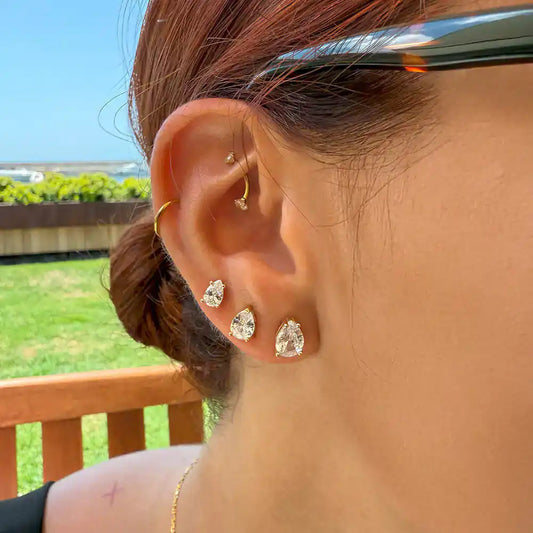 Pear Shape Diamond Studs
