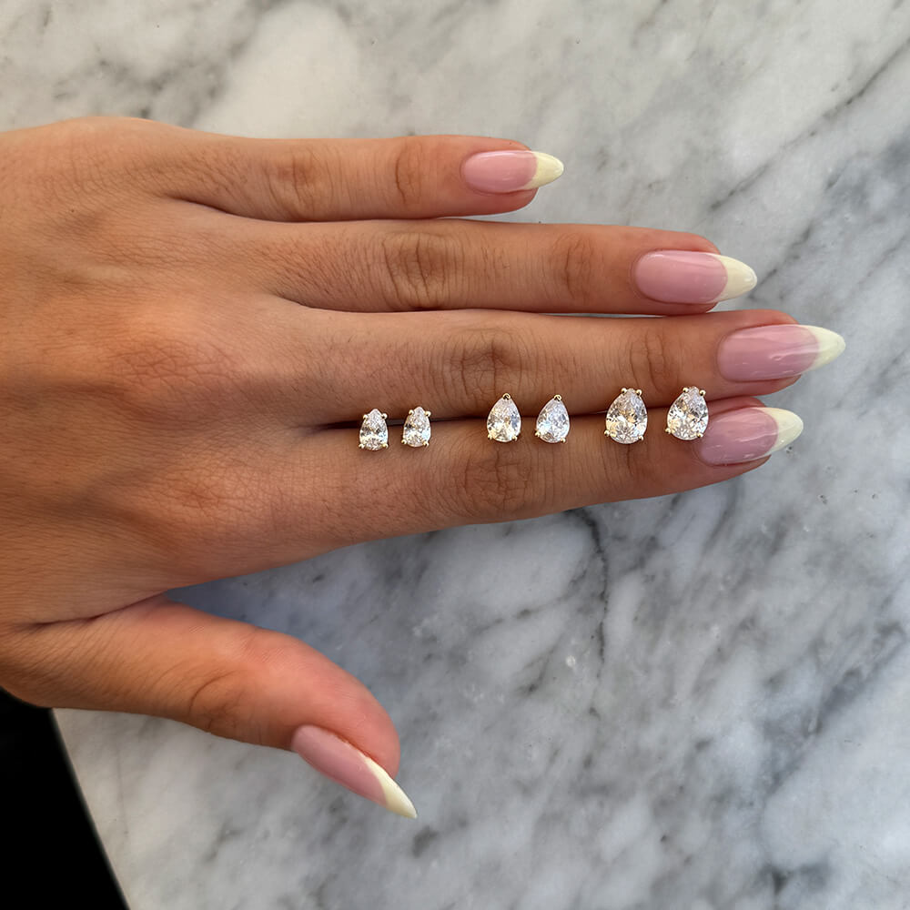 Pear Shape Diamond Studs