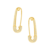 Safety Pin Diamond Earrings