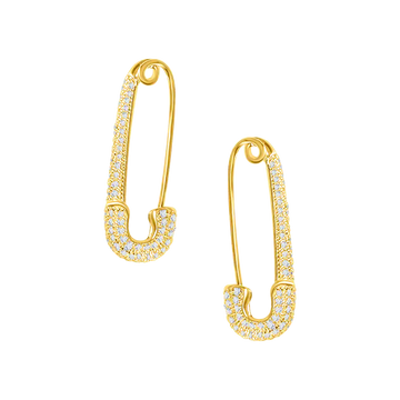 Safety Pin Diamond Earrings