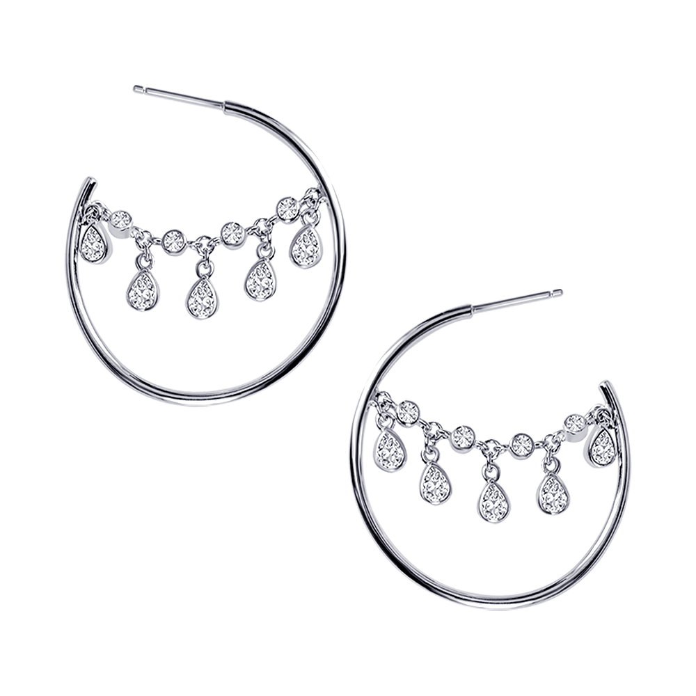 Oriental Diamond Hoops