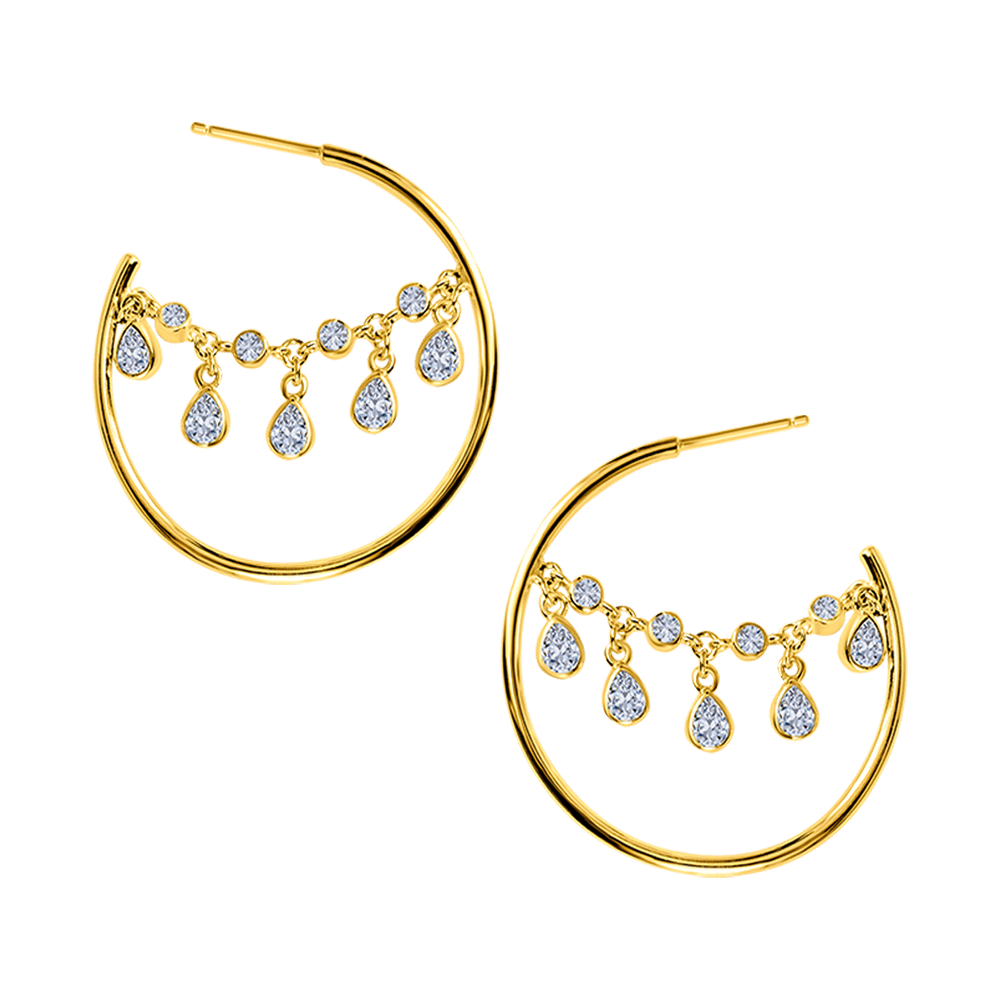 Oriental Diamond Hoops