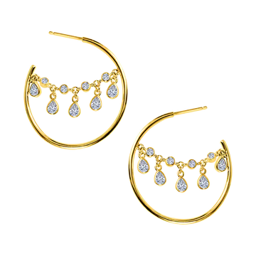 Oriental Diamond Hoops