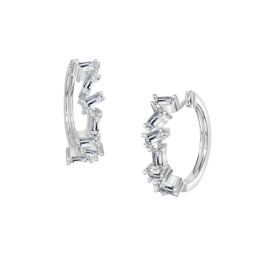 Baguette Diamond Hoops