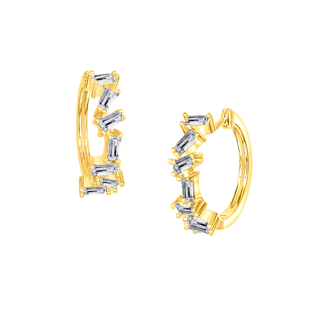 Baguette Diamond Hoops