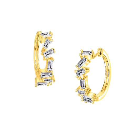 Baguette Diamond Hoops