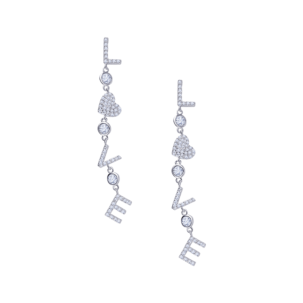 Love Heart Drop Earrings