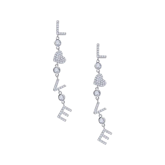 Love Heart Drop Earrings