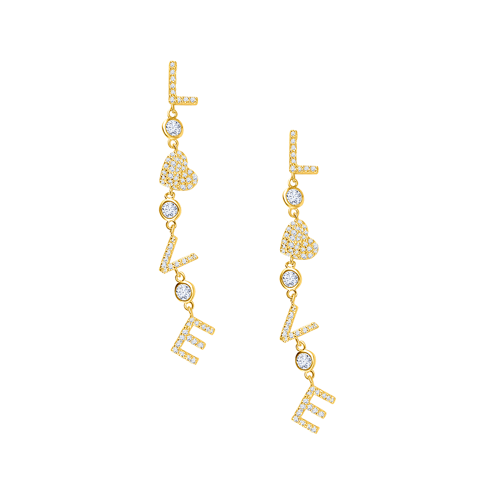 Love Heart Drop Earrings