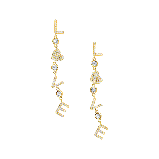 Love Heart Drop Earrings