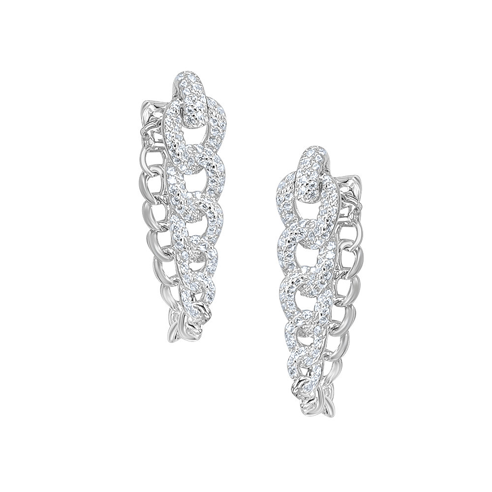 Cuban Chain Diamond Earrings