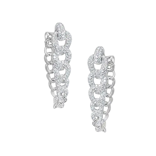 Cuban Chain Diamond Earrings