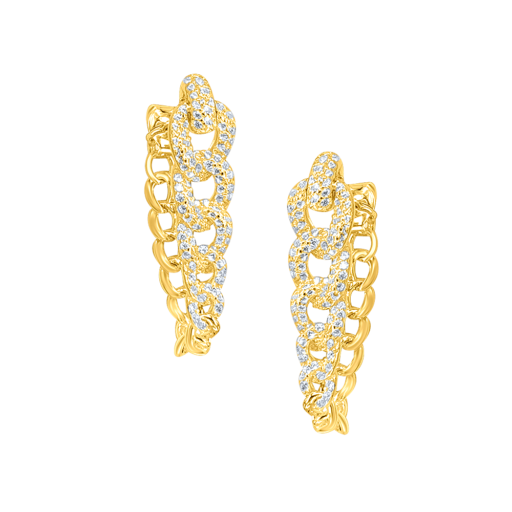 Cuban Chain Diamond Earrings