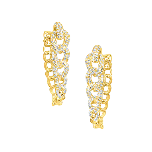 Cuban Chain Diamond Earrings