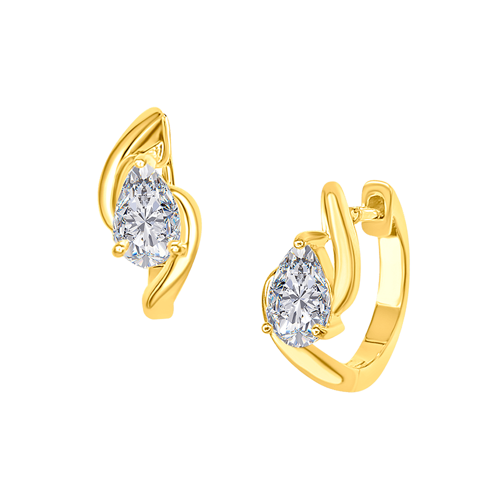 Pear Diamond Hoops
