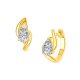 Pear Diamond Hoop Earrings