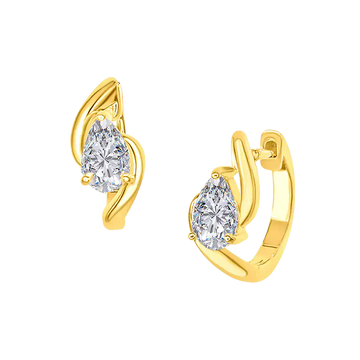 Pear Diamond Hoops