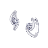 Oval Diamond Hoop Earrings