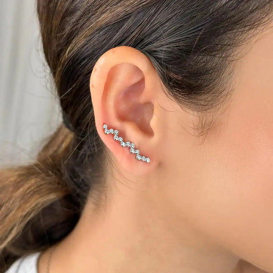 Diamond Hive Climbing Earrings