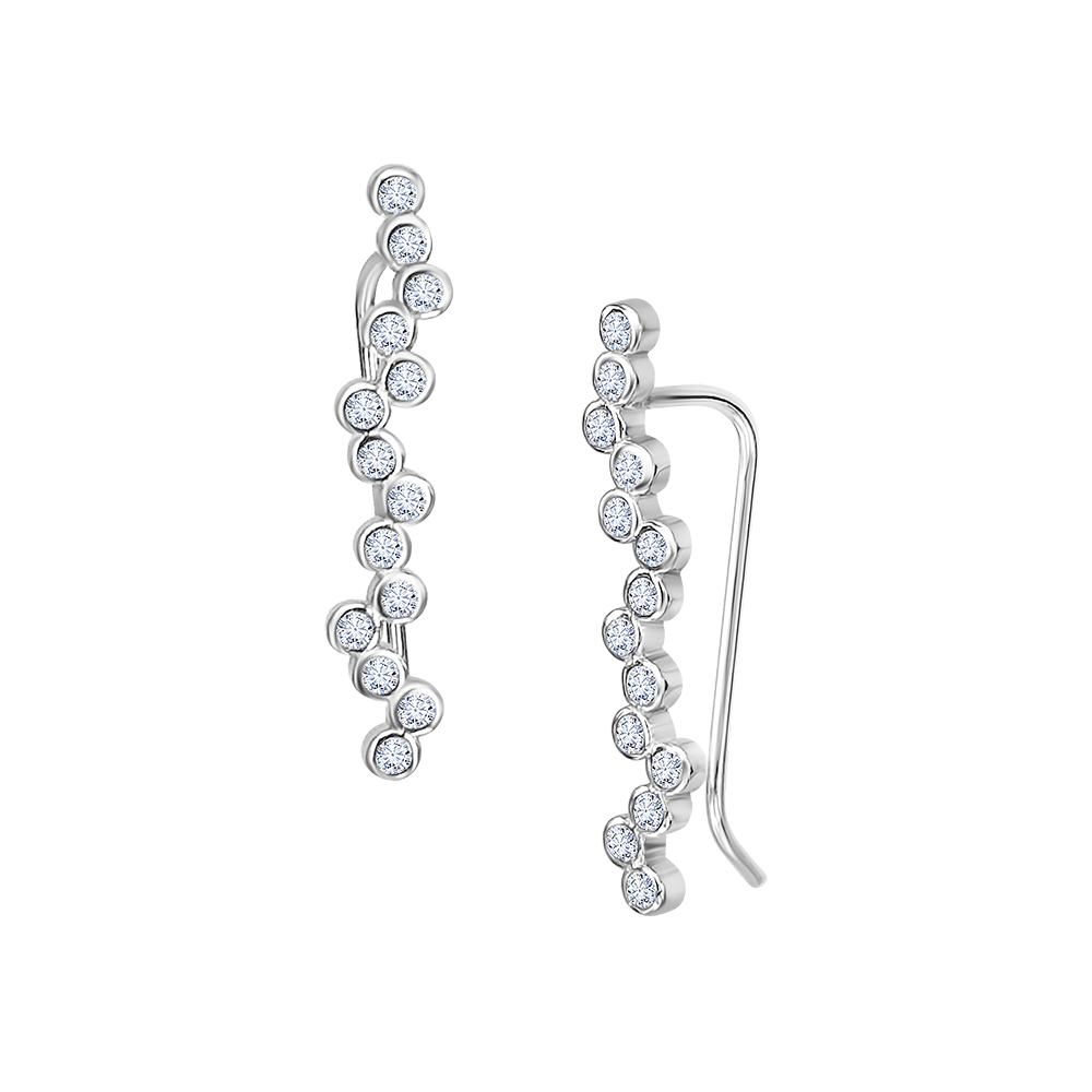 Diamond Hive Climbing Earrings