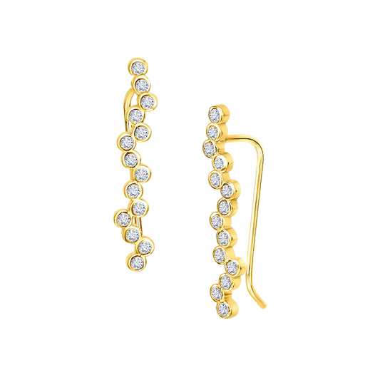 Diamond Hive Climbing Earrings