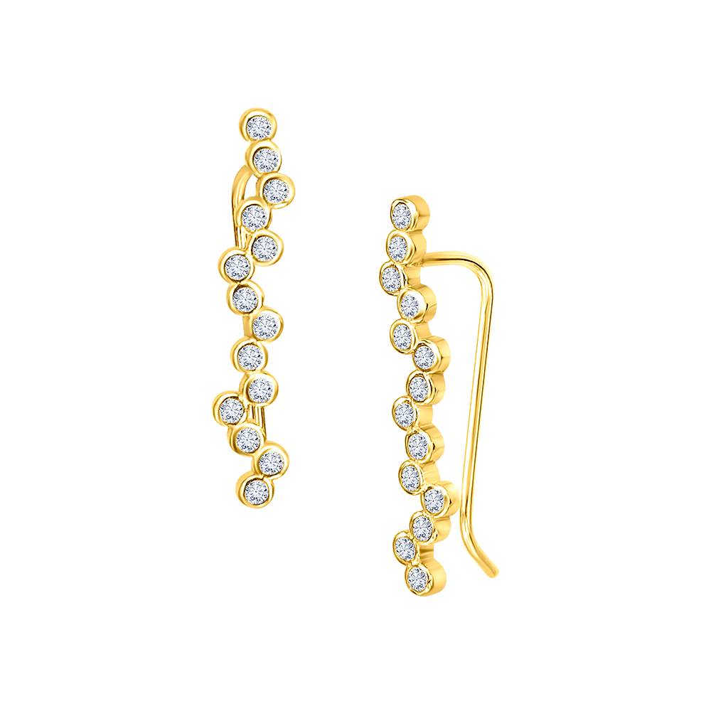 Diamond Hive Climbing Earrings