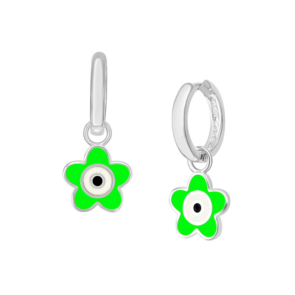 Flower Eye Enamel Hoops