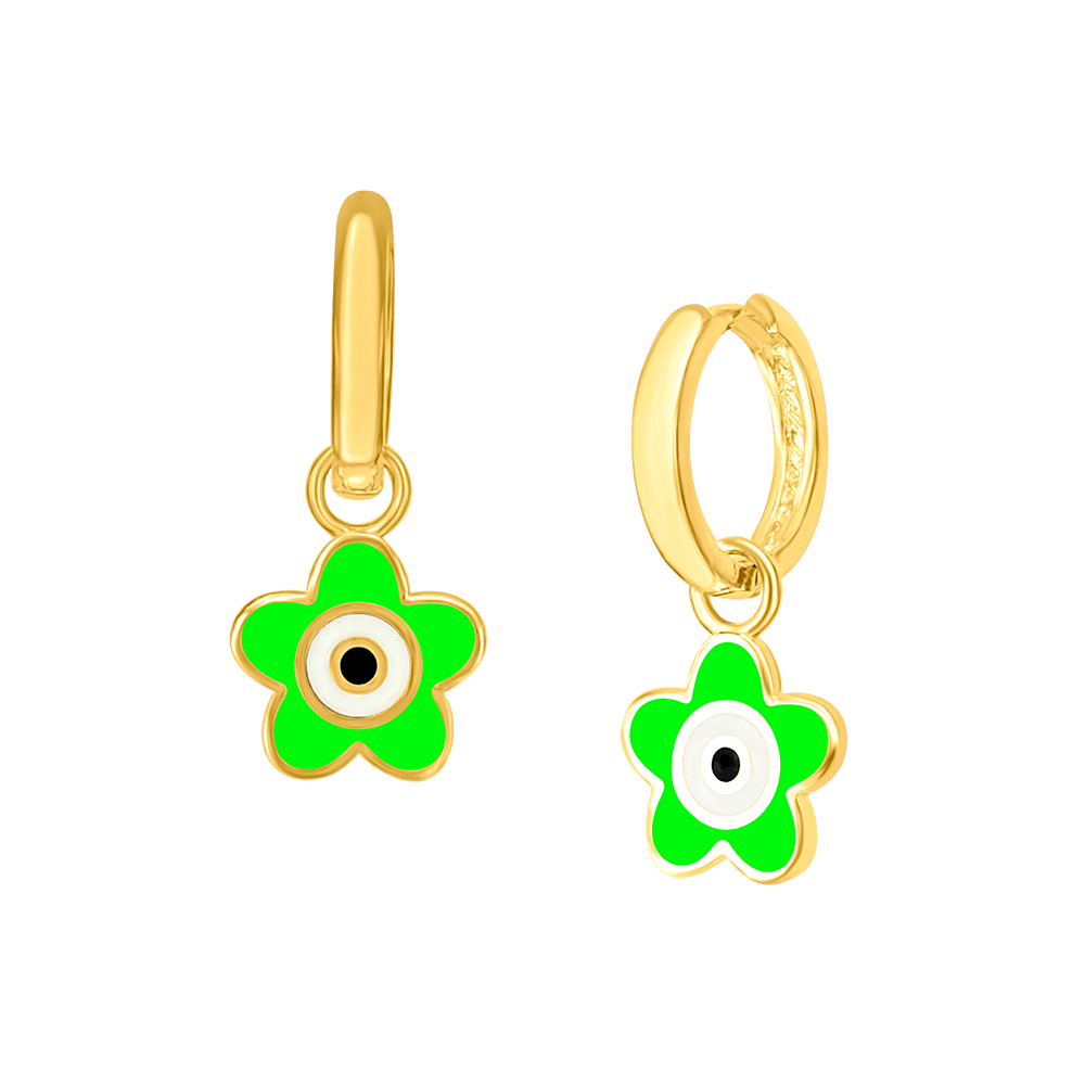 Flower Eye Enamel Hoops