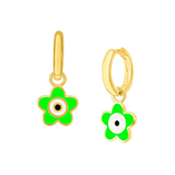 Flower Eye Enamel Hoops