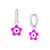 Flower Eye Enamel Hoops