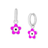 Flower Eye Enamel Hoops