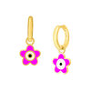 Flower Eye Enamel Hoops