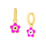 Flower Eye Enamel Hoops