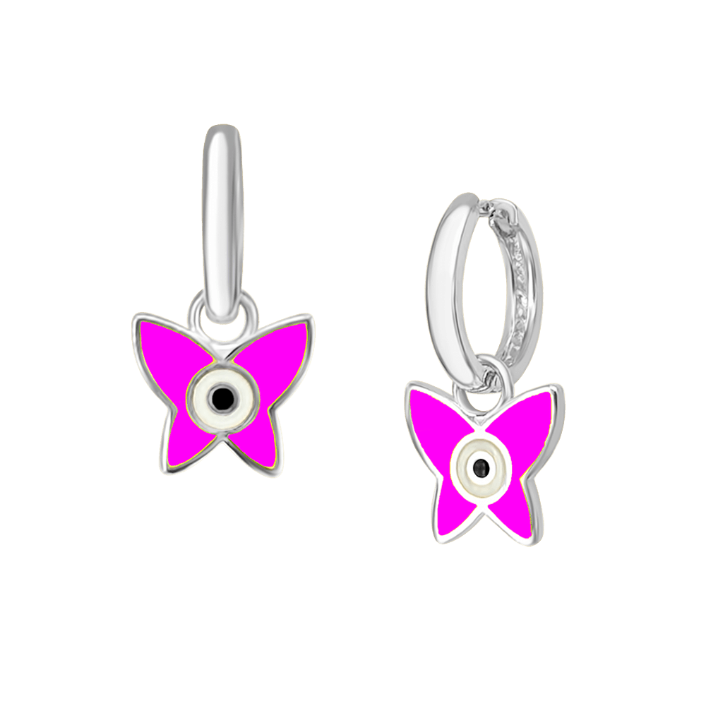 Butterfly Eye Enamel Hoops