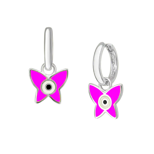 Butterfly Eye Enamel Hoops