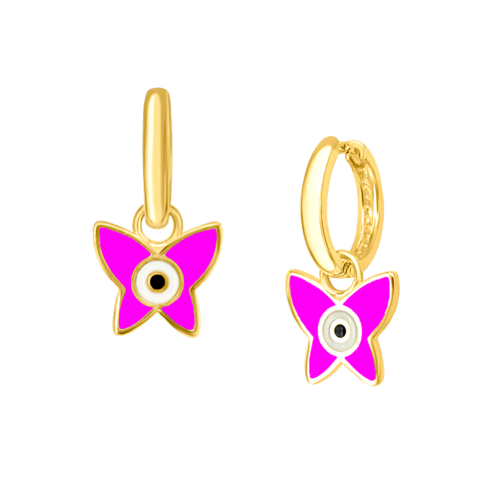 Butterfly Eye Enamel Hoops