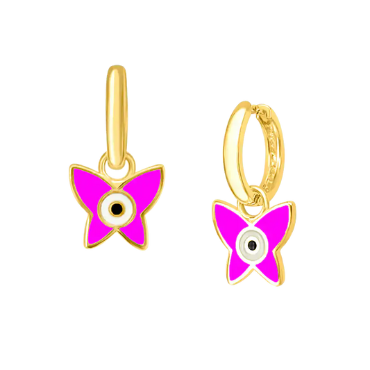 Butterfly Eye Enamel Hoops