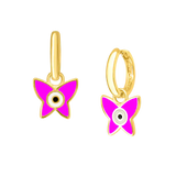 Butterfly Eye Enamel Hoops