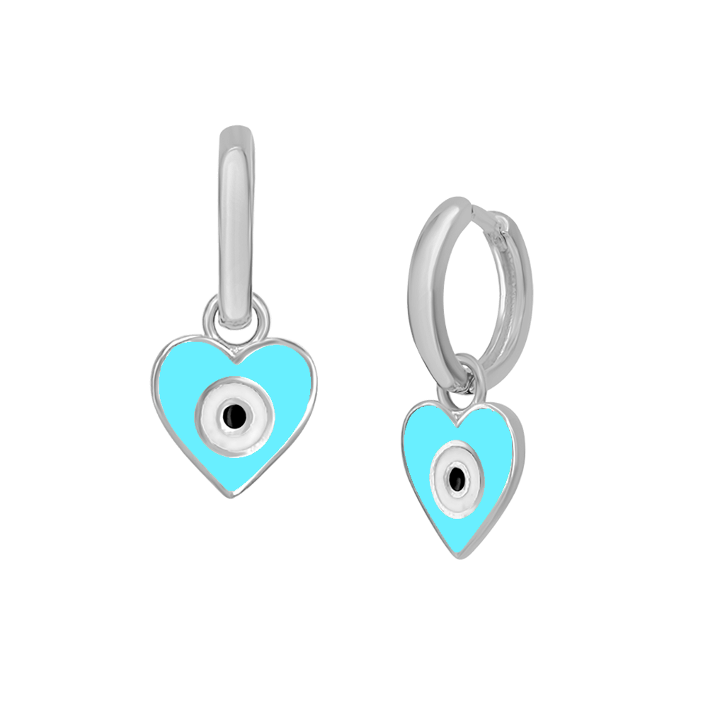 Heart Eye Enamel Hoops