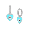 Heart Eye Enamel Hoops