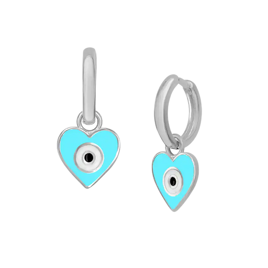 Heart Eye Enamel Hoops