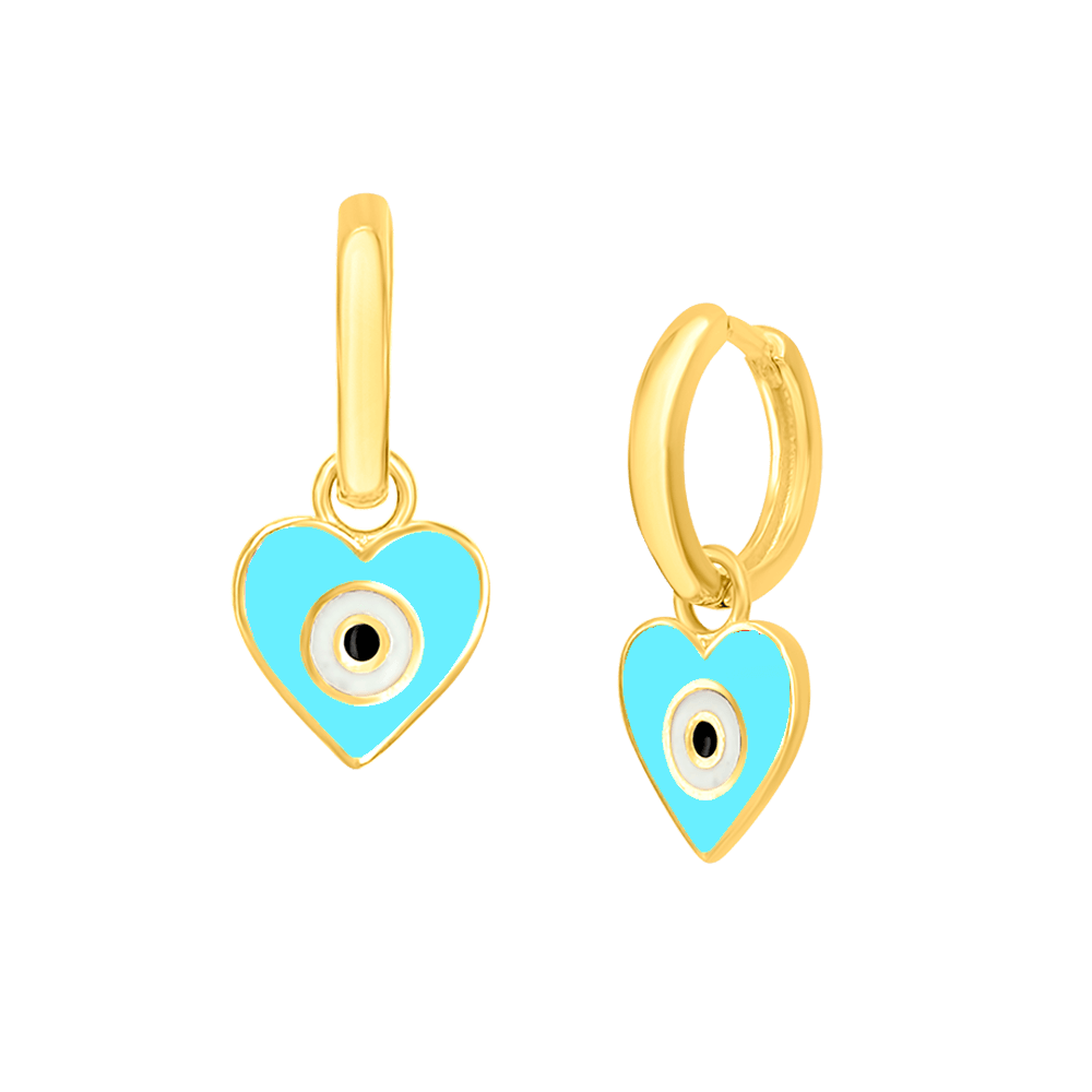 Heart Eye Enamel Hoops