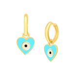 Heart Eye Enamel Hoops