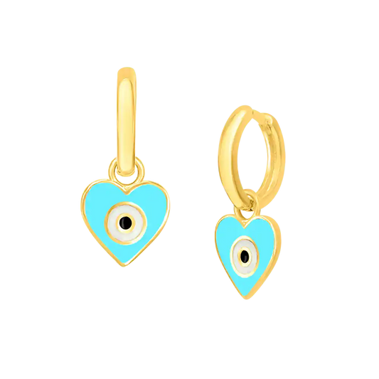 Heart Eye Enamel Hoops