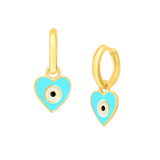 Heart Eye Enamel Hoops