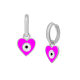 Heart Eye Enamel Hoops