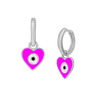 Heart Eye Enamel Hoops