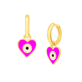 Heart Eye Enamel Hoops