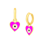 Heart Eye Enamel Hoops