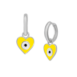 Heart Eye Enamel Hoops